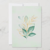 stoffige groene goudbruine eucalyptusbruinbruiloft kaart (Achterkant)