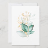 stoffige groene goudbruine eucalyptusbruinbruiloft kaart (Achterkant)