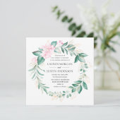 stoffige groene goudbruine eucalyptusbruinbruiloft kaart (Staand voorkant)