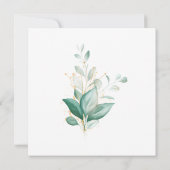 stoffige groene goudbruine eucalyptusbruinbruiloft kaart (Achterkant)