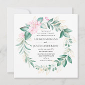 stoffige groene goudbruine eucalyptusbruinbruiloft kaart (Voorkant)