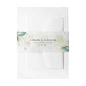 stoffige groene goudbruine eucalyptusbruinbruiloft uitnodigingen wikkel (Voorkant Voorbeeld)