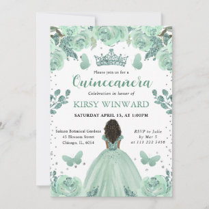 Stoffige groene jurk donkere huid prinses Quincean Kaart
