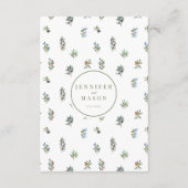 Stoffige groene olijfboomtak trouwdetails Kaart (Achterkant)