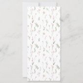 Stoffige groene roze bloem rustieke bruiloft menuk (Achterkant)