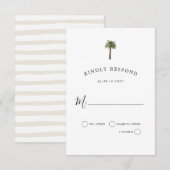 Stoffige handpalmen | Huwelijksviering | RSVP-reac RSVP Kaartje (Voorkant / Achterkant)