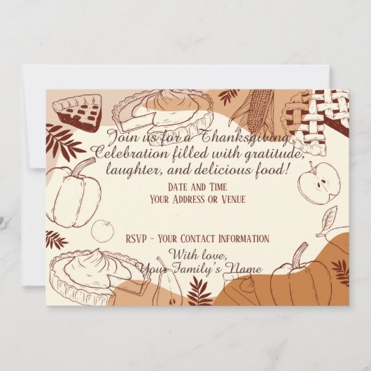 Stoffige Herfst Thanksgiving Rustiek Elegant Kaart (Voorkant)