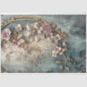 Stoffige kleuren, Shabby Chic Barok Bloemen Tissuepapier (Voorkant)