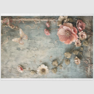 Stoffige kleuren, Shabby Chic, Gescheurde bloemen Tissuepapier
