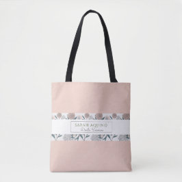 Stoffige Koraal Met Bloemrand Doula Promotie Tote Bag