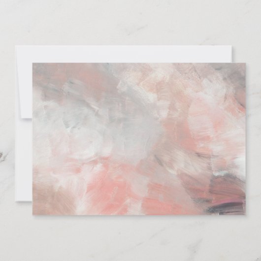 Stoffige Koraal Moderne Abstracte Meisjesuitnodigi Kaart (Achterkant)