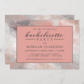 Stoffige Koraal Moderne Abstracte Meisjesuitnodigi Kaart (Voorkant / Achterkant)