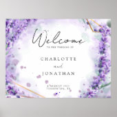 Stoffige lavendel blad moderne trouw welkomstbord poster (Voorkant)