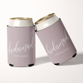 Stoffige Lavendel Bruidsmeisje Modern Schrift Blikjeskoeler