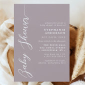 Stoffige Lavendel Eenvoudige Moderne Script Baby B Kaart