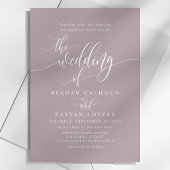 Stoffige Lavendel Eenvoudige Moderne Script Bruilo Kaart