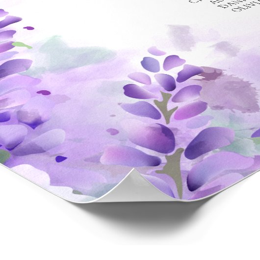 Stoffige Lavendel Moderne Bruiloft Zitkaarten Poster (Hoek)