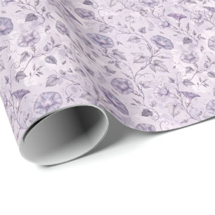 Stoffige Lavendel Ochtendglorie Elegante Bloemen Cadeaupapier