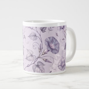 Stoffige Lavendel Ochtendglorie Elegante Bloemen Grote Koffiekop