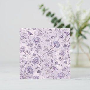 Stoffige Lavendel Ochtendglorie Elegante Bloemen Kaart