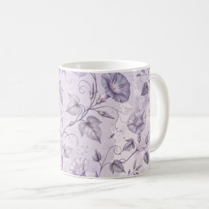 Stoffige Lavendel Ochtendglorie Elegante Bloemen Koffiemok