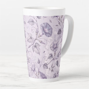 Stoffige Lavendel Ochtendglorie Elegante Bloemen Latte Mok