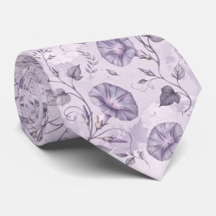 Stoffige Lavendel Ochtendglorie Elegante Bloemen  Stropdas