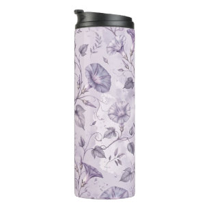 Stoffige Lavendel Ochtendglorie Elegante Bloemen Thermosbeker