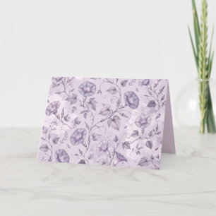 Stoffige lavendel ochtendglorieën Elegante bloem Kaart