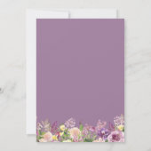 Stoffige Lavendel Paarse Bloemen Huwelijk Kaart (Achterkant)