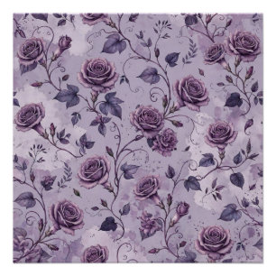 Stoffige Lavendel Roos Dromerige Tinten Bloemstuk Perfect Poster