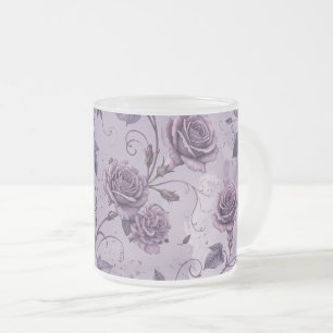 Stoffige lavendel roos droomachtige tinten bloem matglas koffiemok