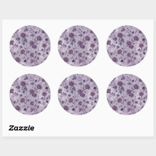 Stoffige lavendel roos droomachtige tinten bloem ronde sticker