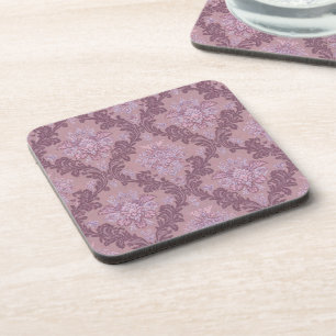 Stoffige lavendel roos mauve lila elegante damast bier onderzetter