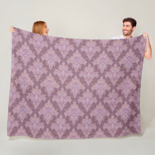 Stoffige lavendel roos mauve lila elegante damast fleece deken