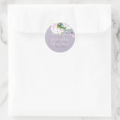 Stoffige lavendel roze magnolia's eucalyptus bedan ronde sticker (Tas)