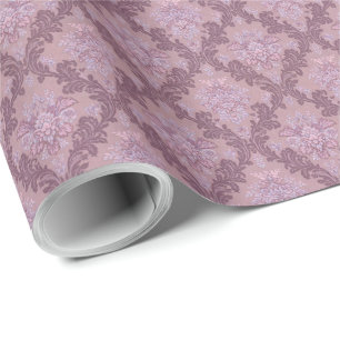 Stoffige Lavendel Roze Mauve Lilac Elegante Damast Cadeaupapier