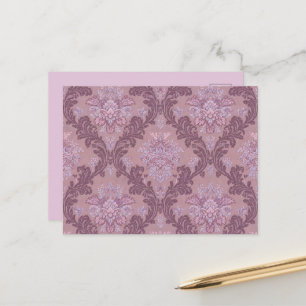Stoffige Lavendel Roze Mauve Lilac Elegante Damast Feestdagenkaart