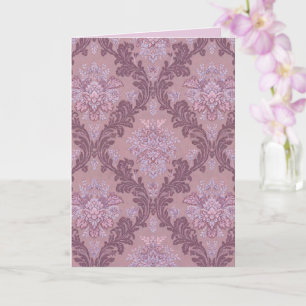 Stoffige Lavendel Roze Mauve Lilac Elegante Damast Kaart