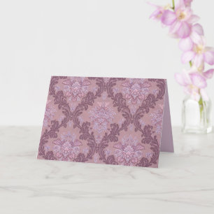 Stoffige Lavendel Roze Mauve Lilac Elegante Damast Kaart
