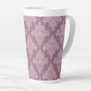 Stoffige Lavendel Roze Mauve Lilac Elegante Damast Latte Mok