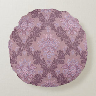 Stoffige Lavendel Roze Mauve Lilac Elegante Damast Rond Kussen