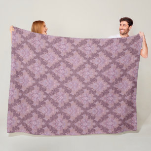 Stoffige lavendel roze mauve lilak elegante damast fleece deken
