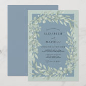 Stoffige Leiste Eucalyptus Bruiloft Kaart (Voorkant / Achterkant)