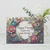 Stoffige lente Pascha Rustiek Elegant Kaart (Staand voorkant)