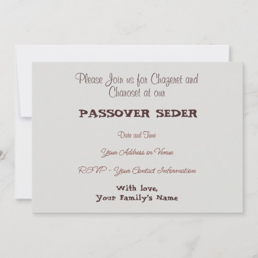 Stoffige lente Pascha Rustiek Elegant Kaart (Achterkant)