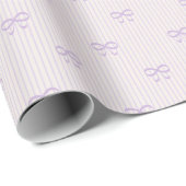 Stoffige Lila Balletcore Lintel Boogjes Cadeaupapier (Rol Hoek)