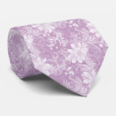 Stoffige Lila Bloem Batik Stropdas (Opgerold)