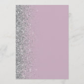 Stoffige Lila Silver Glitter bruiloft Menu (Achterkant)