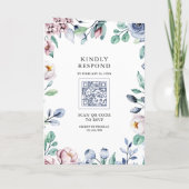 Stoffige Maagdenpalm Blauw Roze Bloem QR Code Trou (Achterkant)